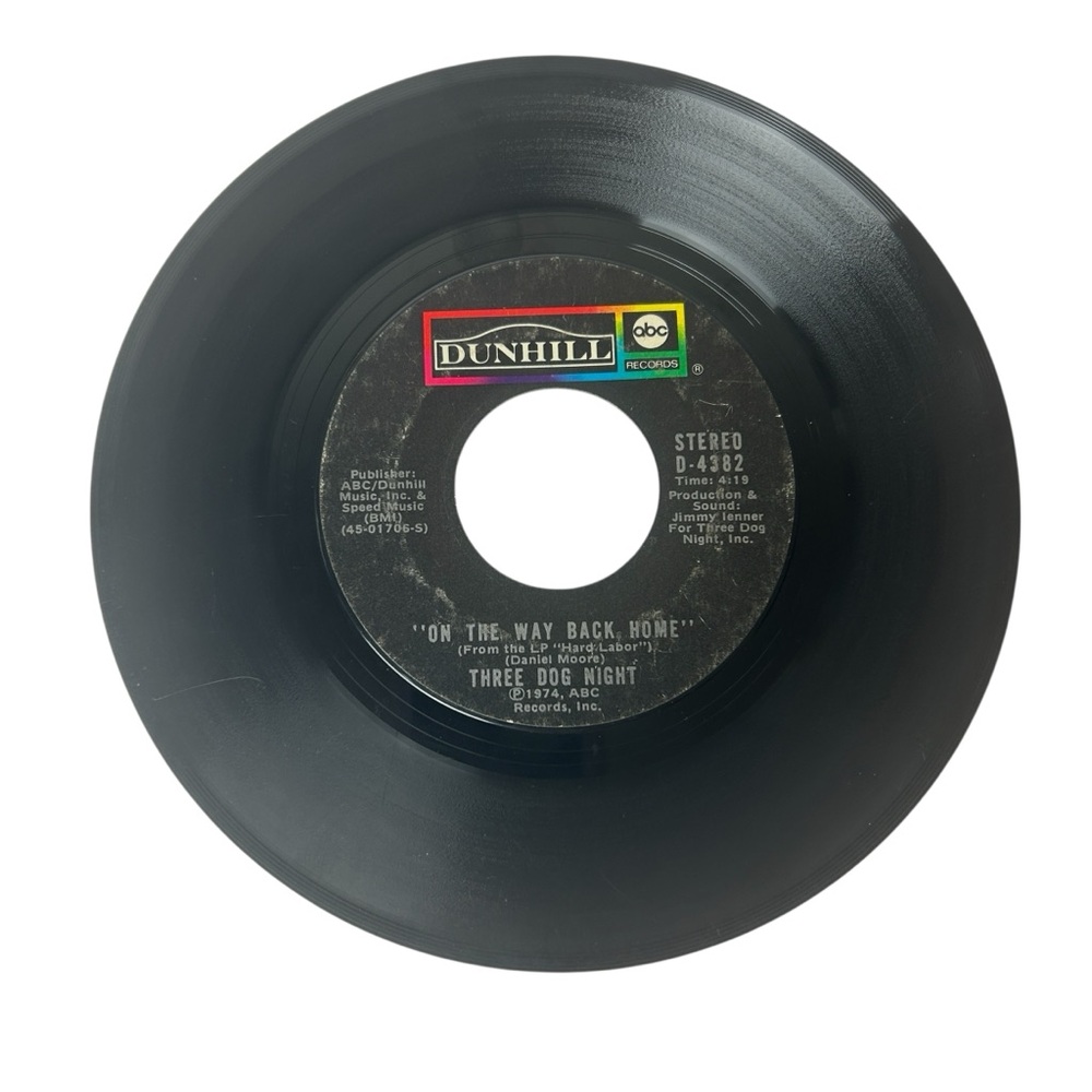Three Dog Night 45 RPM Vinyl  “The Show Must Go On” / “On the Way Back Home 1974